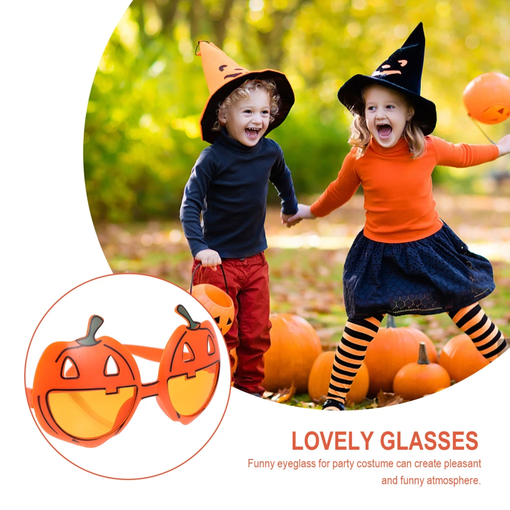 2Pcs Halloween Pumpkin Eyeglasses Creative Party Glasses Decorative Glasses