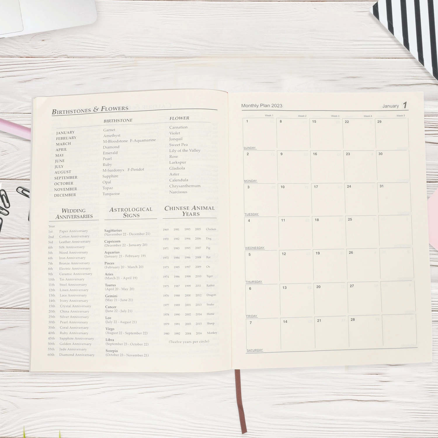 Academic Planner A4 Hardcover 2023 Planner English Appointment Book For Officer Worker Teacher Student