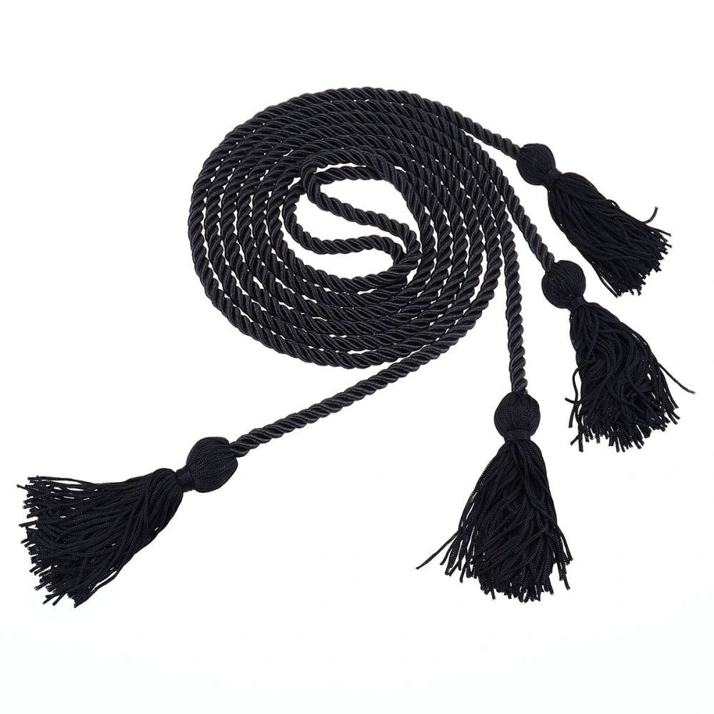 Solid Color Braided Honor Graduation Cords (Black)