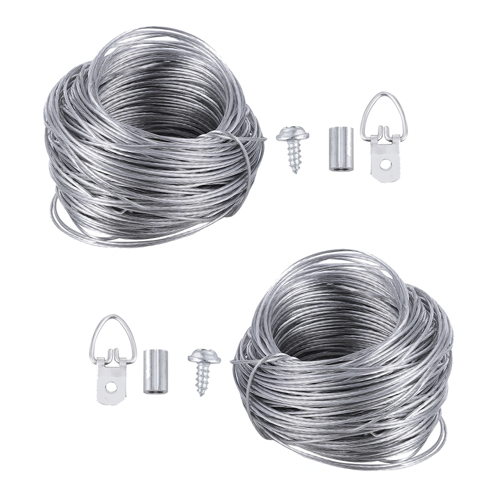 2 Sets Picture Frame Hanging Kit Picture Hanging Wire Ring Hanger Screws