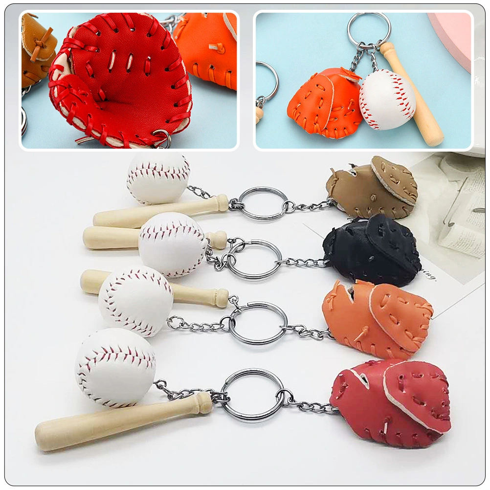 4Pcs Baseball Shape Keychains Sports Themed Keychains Adorable Hanging Keychains Backpack Decor