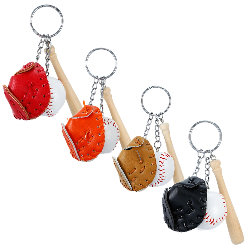 4Pcs Baseball Shape Keychains Sports Themed Keychains Adorable Hanging Keychains Backpack Decor