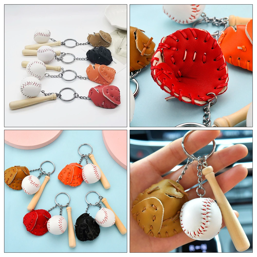 4Pcs Baseball Shape Keychains Sports Themed Keychains Adorable Hanging Keychains Backpack Decor