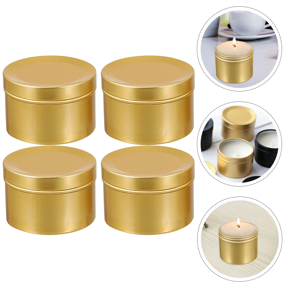 4pcs Aluminum Alloy Jars Wax Candle Cups Empty Candle Holders Candle Containers