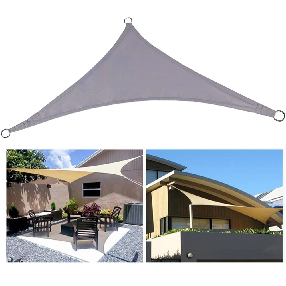 3x3x3m Triangle Sun Shade Sail Polyester Canopy Waterproof UV Block for Garden Swimming Pool (Grey)