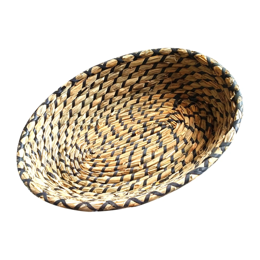 1Pc Retro Woven Basket Decorative Basket Sundries Storage Basket Food Container