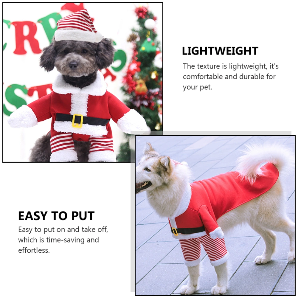 1 set of Xmas Party Pet Clothing Pet Dog Cosplay Costume Pet Clothing with Hat