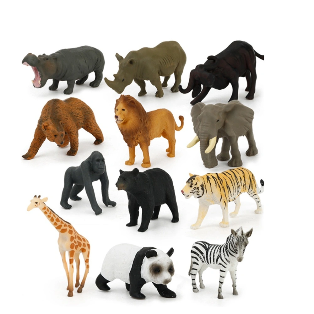 12pcs Mini Wild Animal Toy Set Plastic Similation Animals Figures Model Toys Educational Cognition Toy Party Favors for Kids