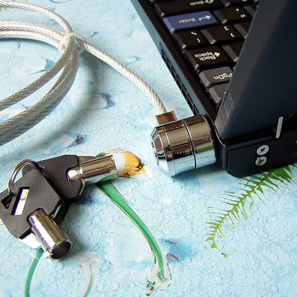 Computer Key Lock PC Laptop Notebook Computer Anti-theft Security Alloy Lock with Key (Black)