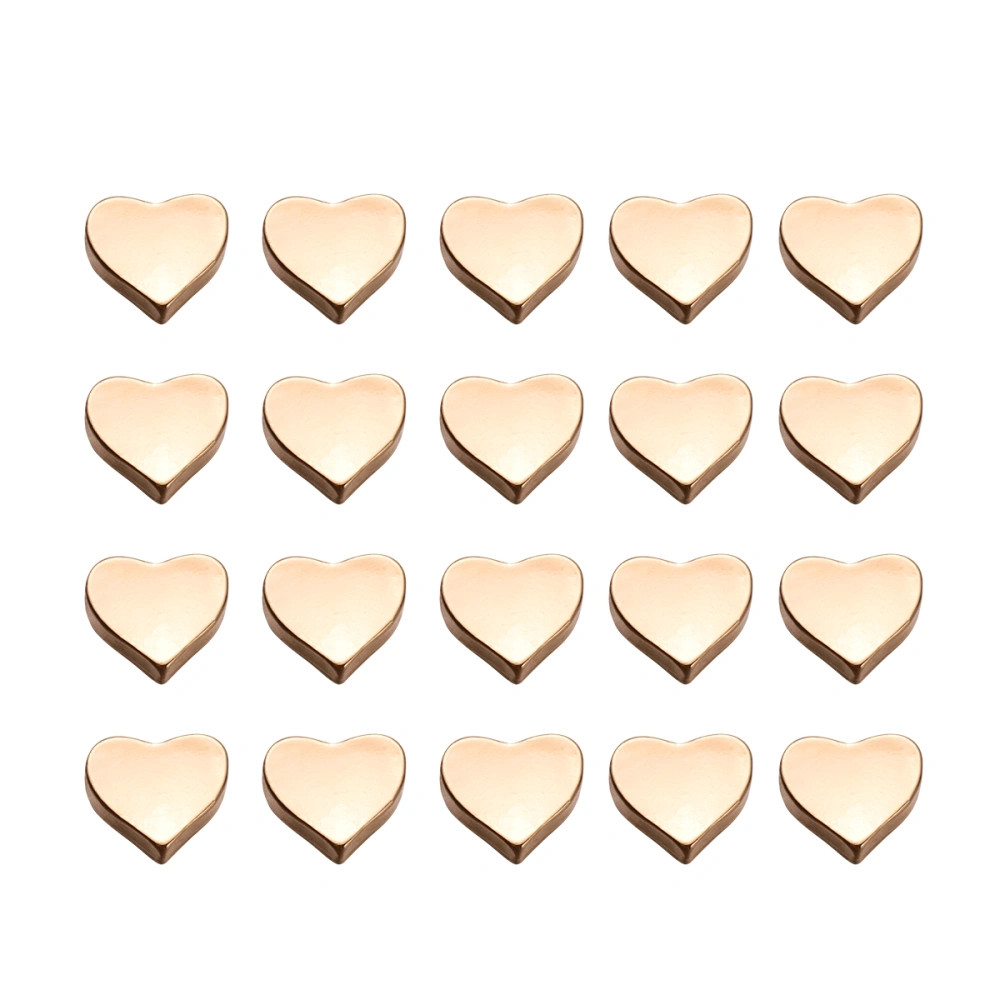 20pcs Alloy DIY Pendant Accessories Materials Heart Jewelry Pendant for Necklace Bracelet (Rose Gold)