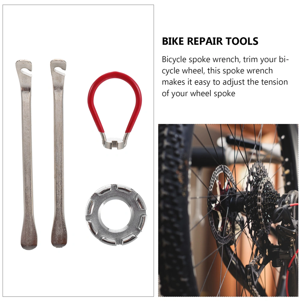 4 Pcs Bike Spoke Wrench Kit Steel Bike Rim Correct Tool Bike Spoke Tool Parts