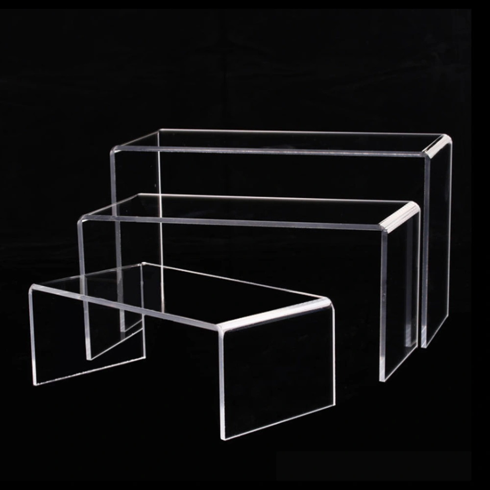 24cm U Shaped Acrylic Storage Rack Clear Shelf Display Stand Desktop Organizer Holder for Toy Model Bag Shoes - Size M