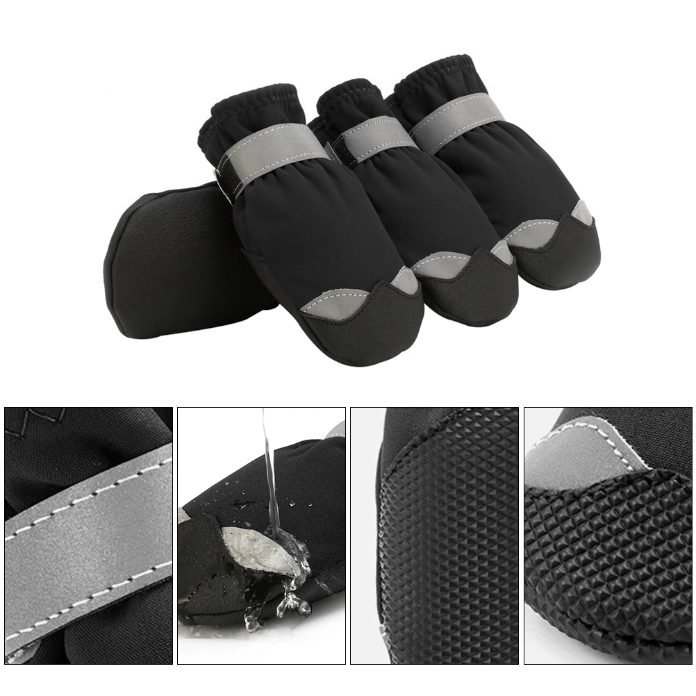 1 Set Dog Boots Winter Dogs Paw Protection Waterproof Anti-Slip Paw Protectors