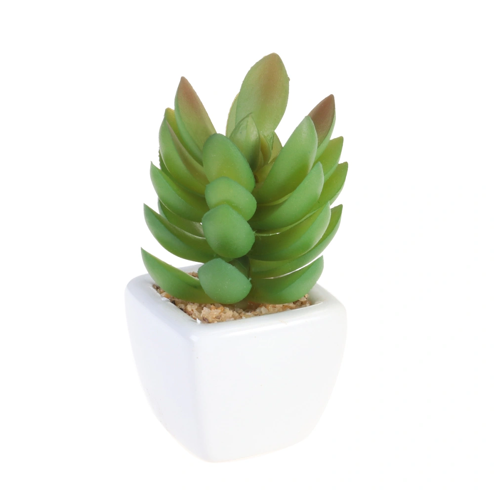 Cube Modern Potted Green Artificial Succulent Plants Mini Fake Flower Pot for Indoor Outdoor Decor (Multi Layer Cactus)