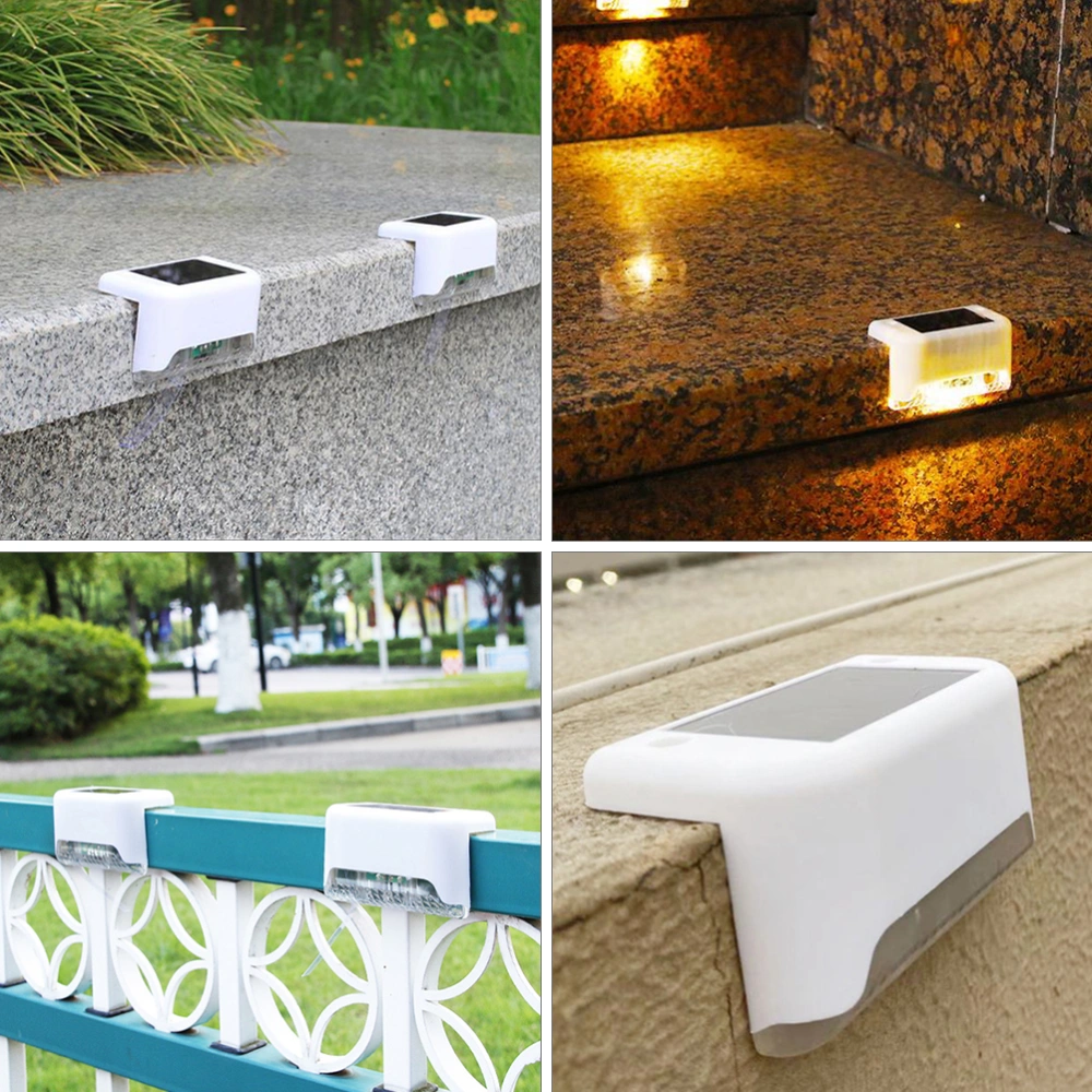 4pcs LED Solar Step Lights Multifunctional Lamps for Landscape Courtyard Garden