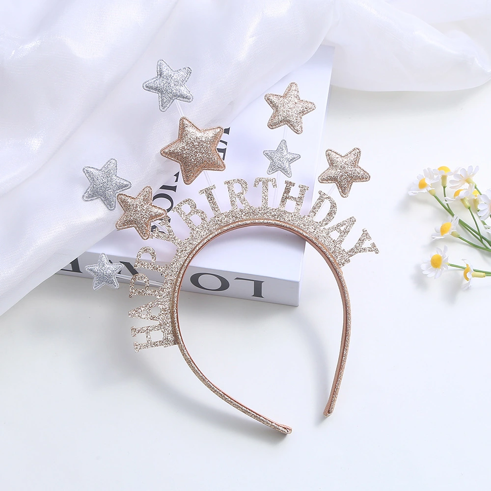 Birthday Headband Glitter Star Hair Hoop Birthday Party Headband Party Favor