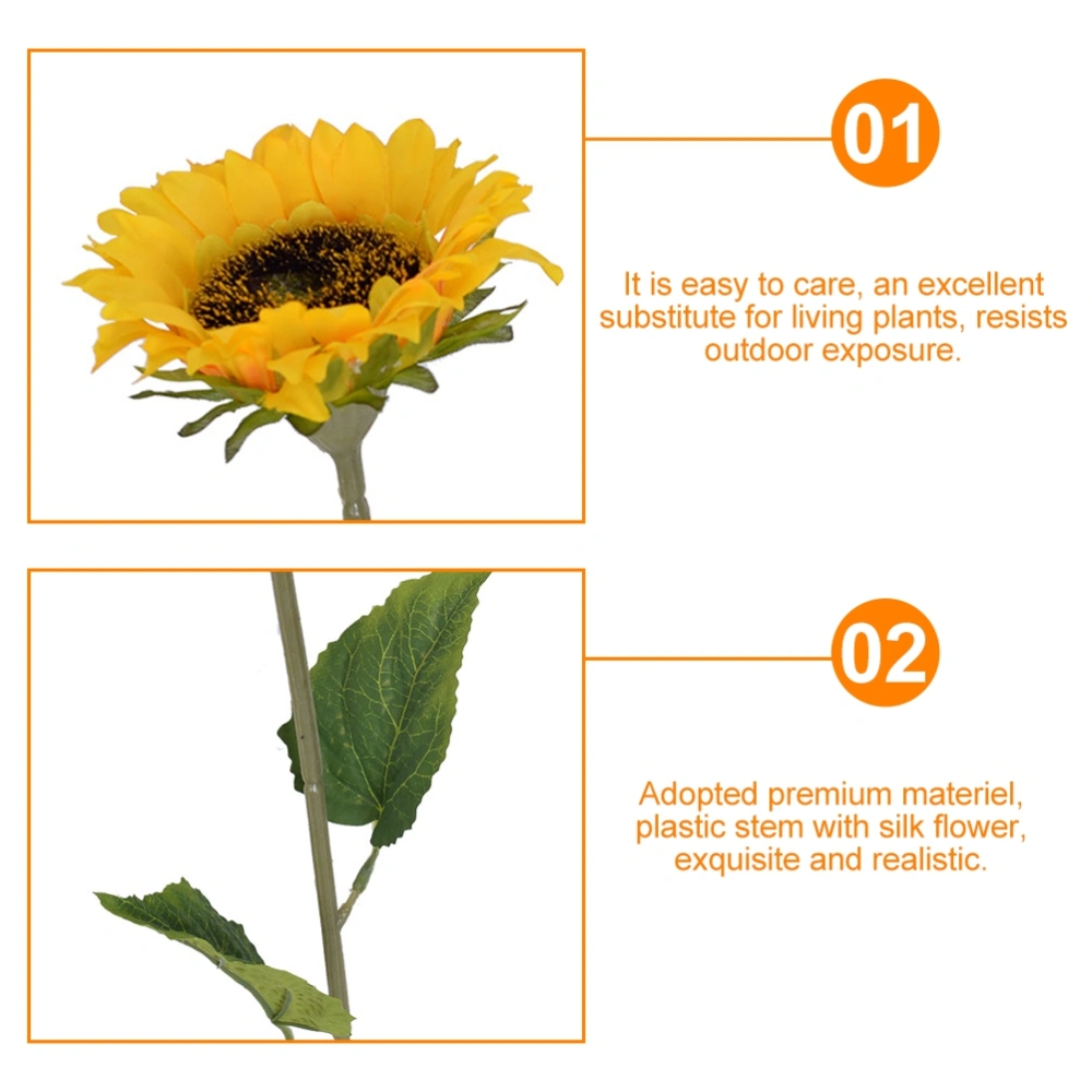 10Pcs Simulation Sunflowers with Stems Fake Silk Sunflower Wedding Sunflower Decoration