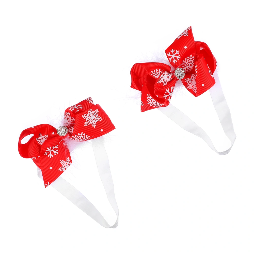 2pcs Christmas Baby Headbands Xmas Bow Hairbands Hair Wrap Accessories