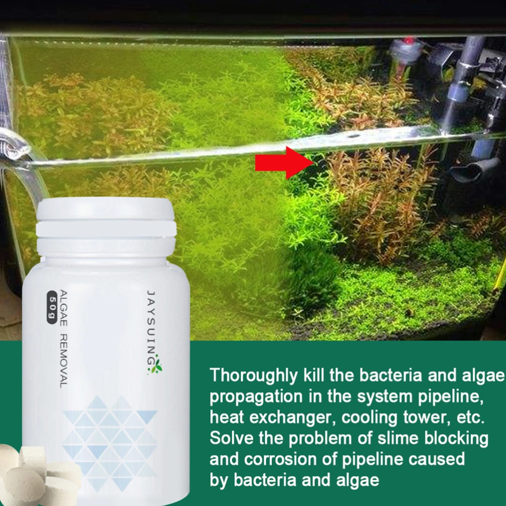 2 Bottle Algae Removal Tablet Aquarium Algaecide Moss Purification Tablet