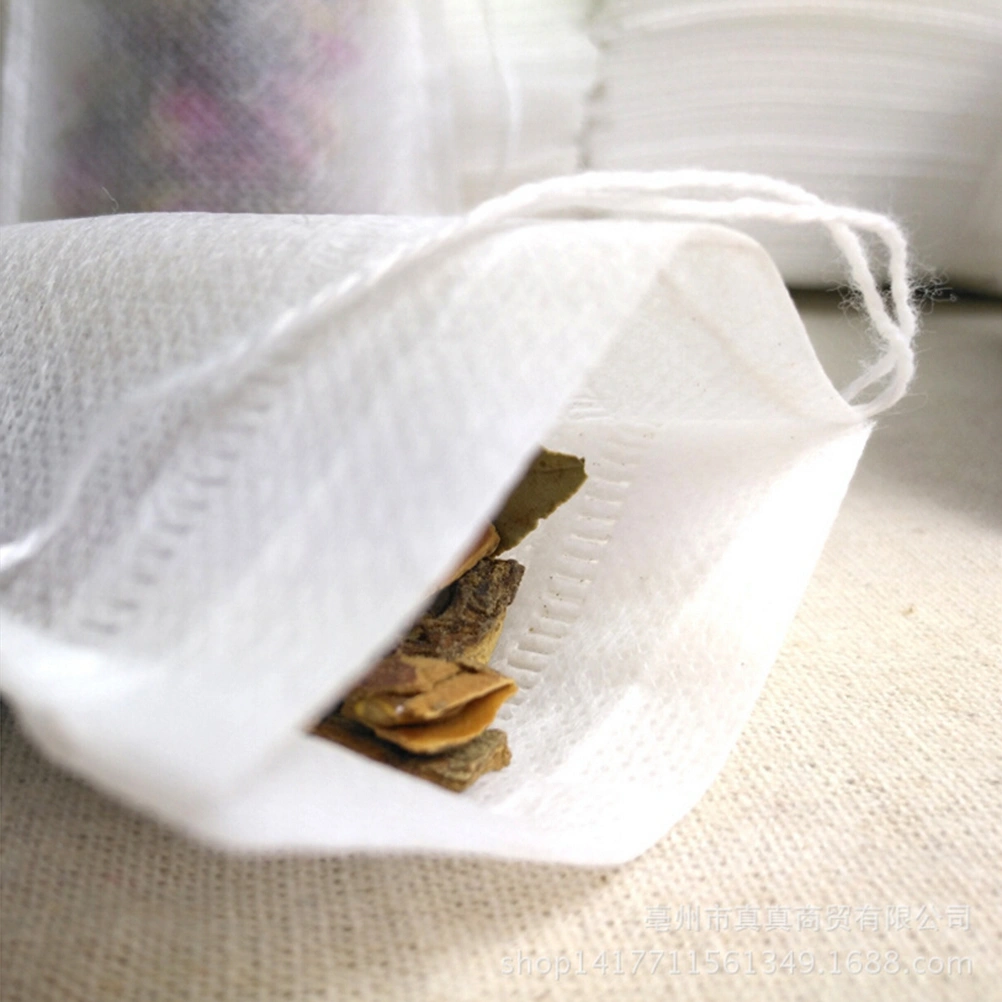 100 pcs 100 * 150mm Drawstring Filter Empty Bag Non-Woven Tea Bags for Loose Leaf Tea Powder Herbs