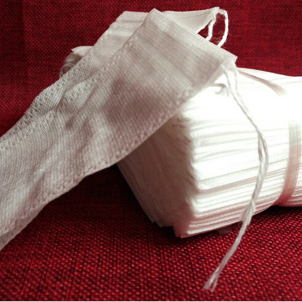 100 pcs 100 * 150mm Drawstring Filter Empty Bag Non-Woven Tea Bags for Loose Leaf Tea Powder Herbs