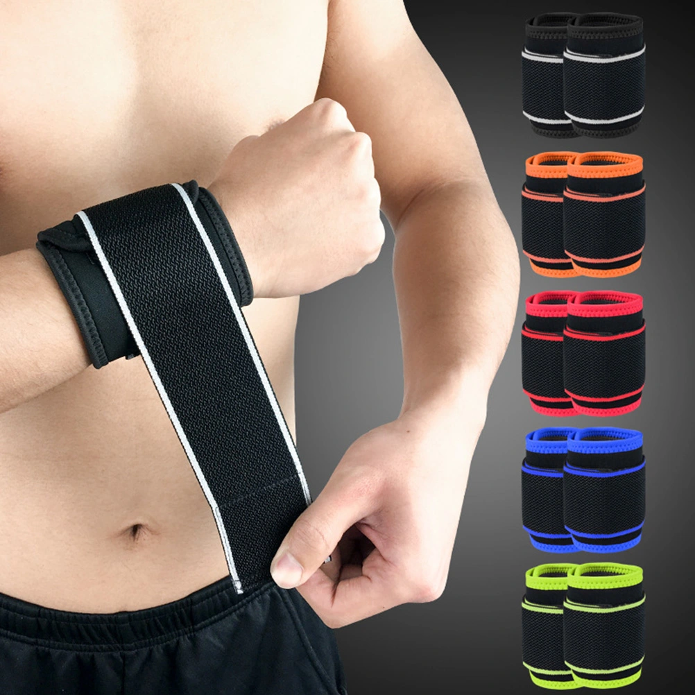 2 Pcs Adjustable Wristband Wrist Support Hand Brace Sports Wristband Basketball Football Wrist Guard Compression Bands for Boys Girls (Black)