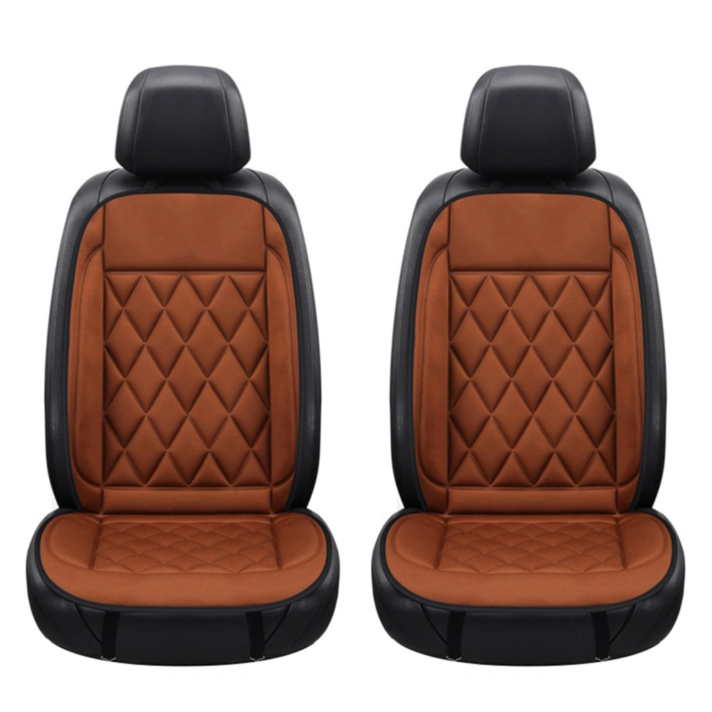 Automatic Heated Car Seat Cushion Temperature Control Seat Pad Car Seat Heater Heated Seat Cover (Brown 24V)