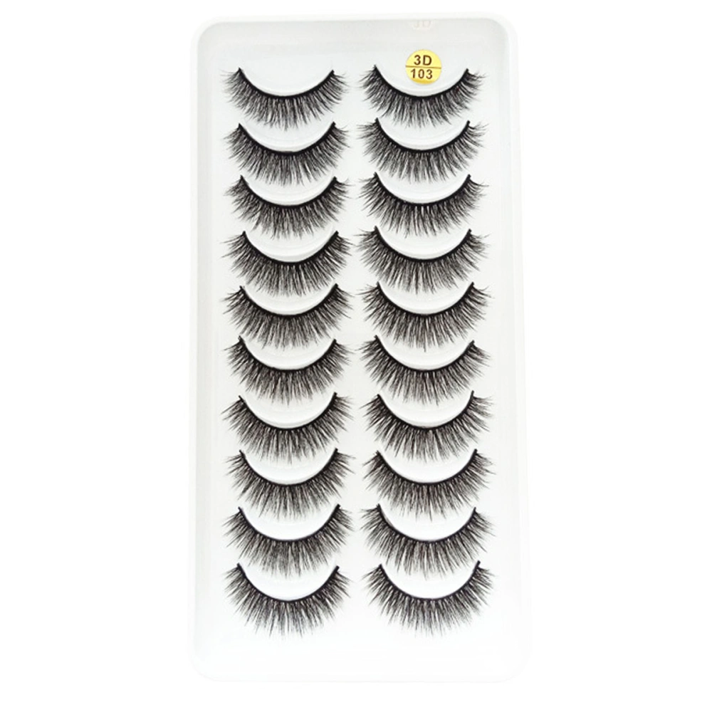 10 Pairs Natural Eyelashes False Eye Lashes Fluffy Makeup False Eyelashes