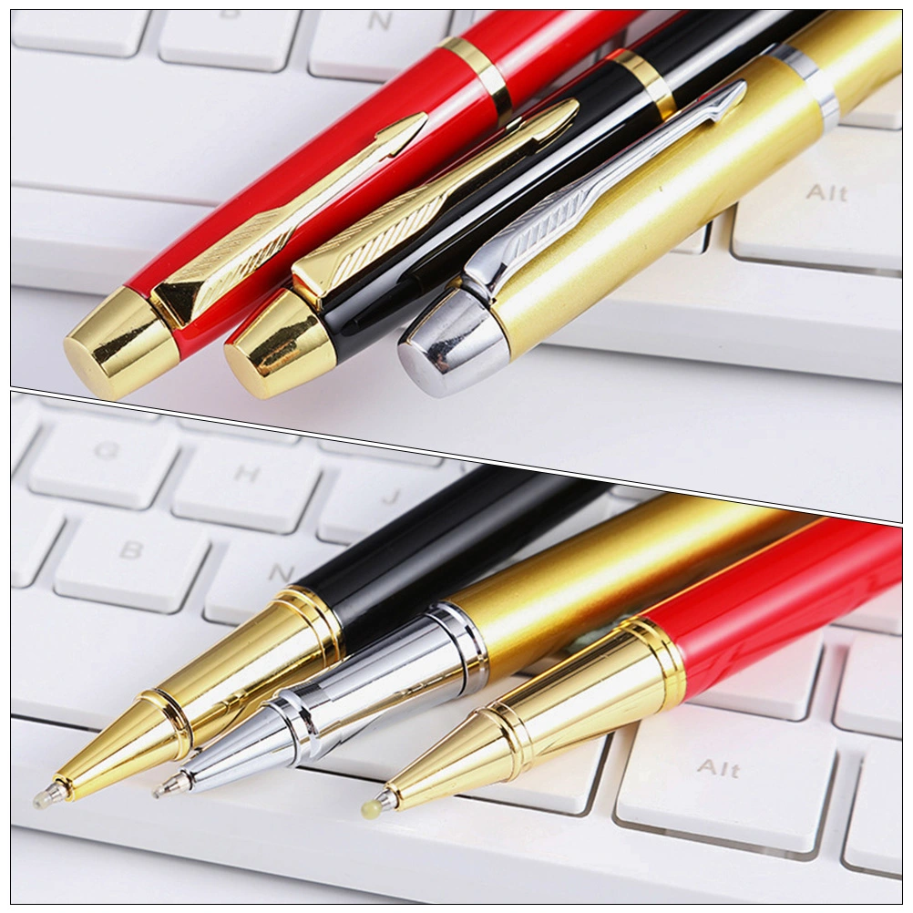 1 Set of Office Roller Pen Meeting Signature Pen Metal Pen Gift (Black)