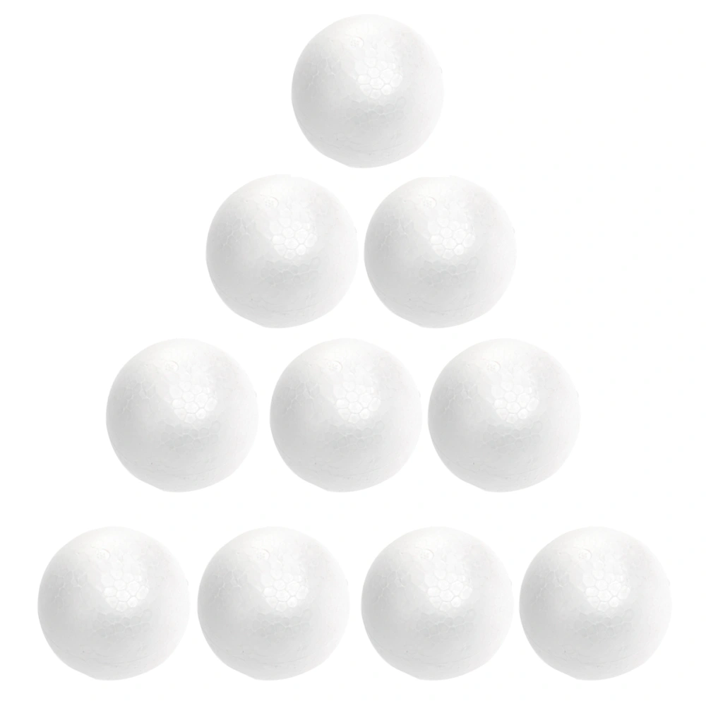 10pcs 8cm Christmas Decoration Modelling Craft Solid Polystyrene Balls Round Spheres (White)