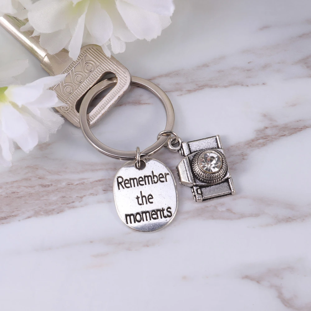 Metal Key Ring Key ChaiMetal Key Ring Key Chain Remember the Moments Creative Diamond Camera Shape Pendant for Friendsn Remenber the Moments Creative Diamond Camera Shape Pendant for Friends