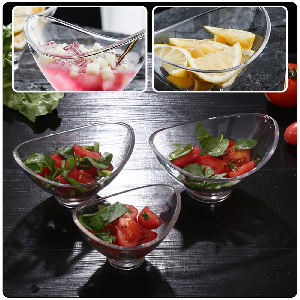 4Pcs Household Ice Cream Bowls Multi-function Trifle Bowls Transparent Salad Bowls