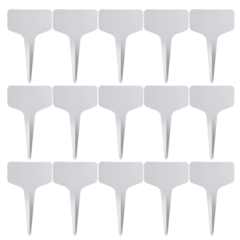 100pcs Plastic Waterproof Plant Nursery Garden Labels T-type Tags Markers Garden Stakes Re-usable Plant Labels (Grey)