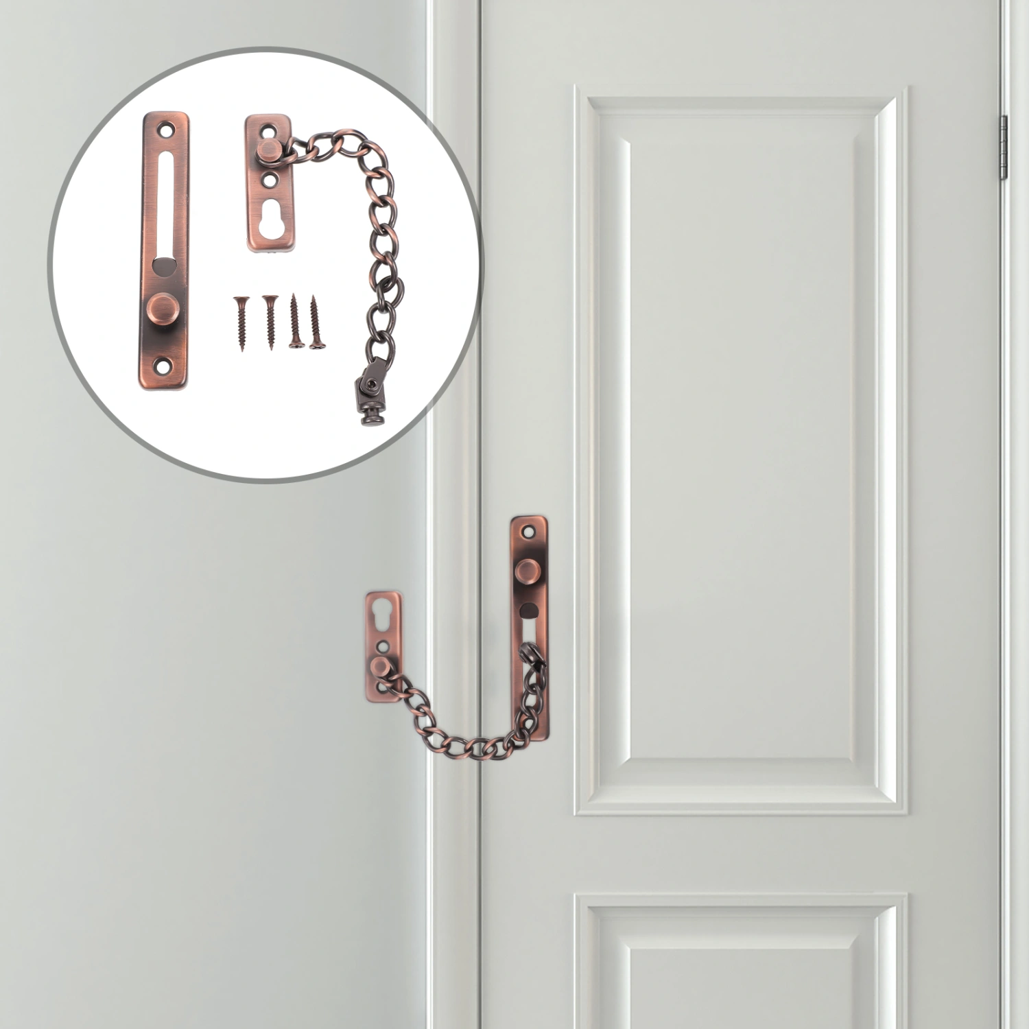 1 Set Door Bolt Hotel Lock Door Chain Lock Stainless Steel Security Chain Guard