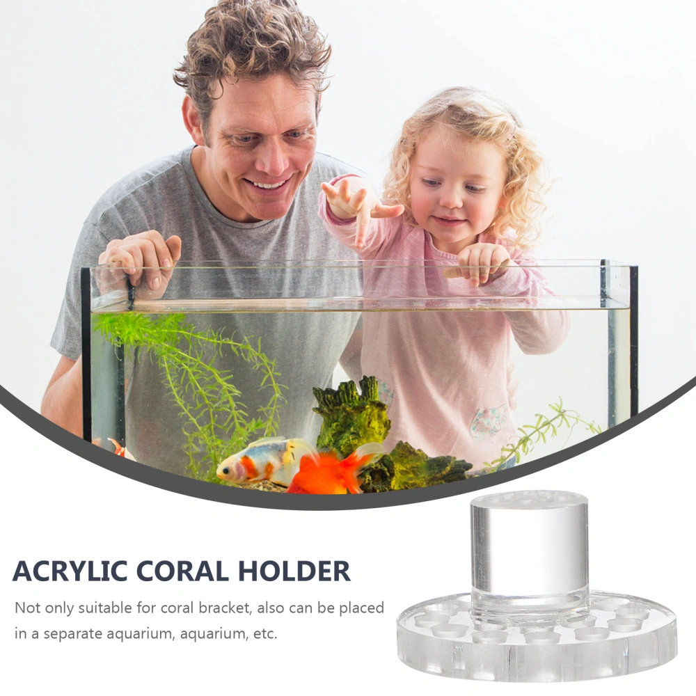 5PCS Acrylic Coral Frag Plug Round Transparent Coral Holder for Coral Rack