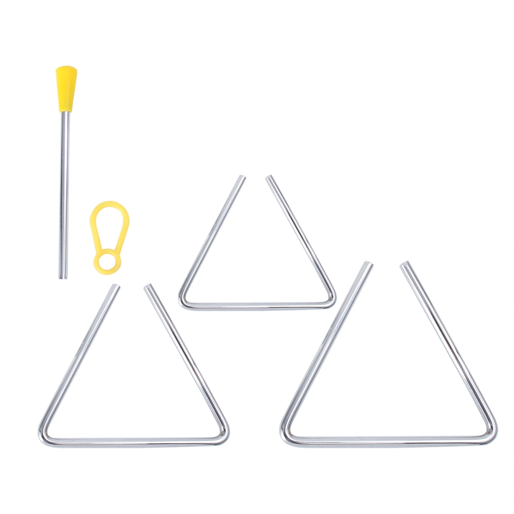 3PCs Early Educational Percussion Instrument Triangle Bell Toy Kindergarten Music Instrument Teaching Tool for Boys Girls (4 Inches + 5 Inches + 6 Inches)