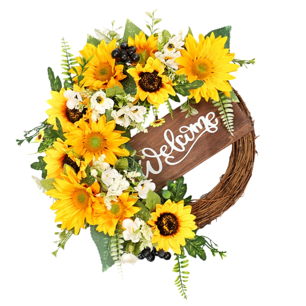 Artificial Sunflower Flower Wreath Delicate Artificial Wreath Festival Wreath