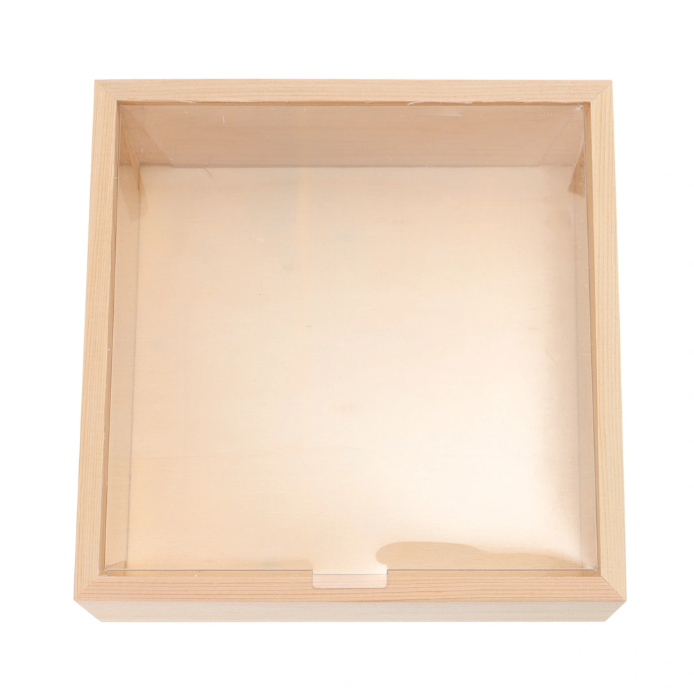 1Pc Wooden Storage Box Window Design Soap Flower Gift Packing Wood Box (Square)