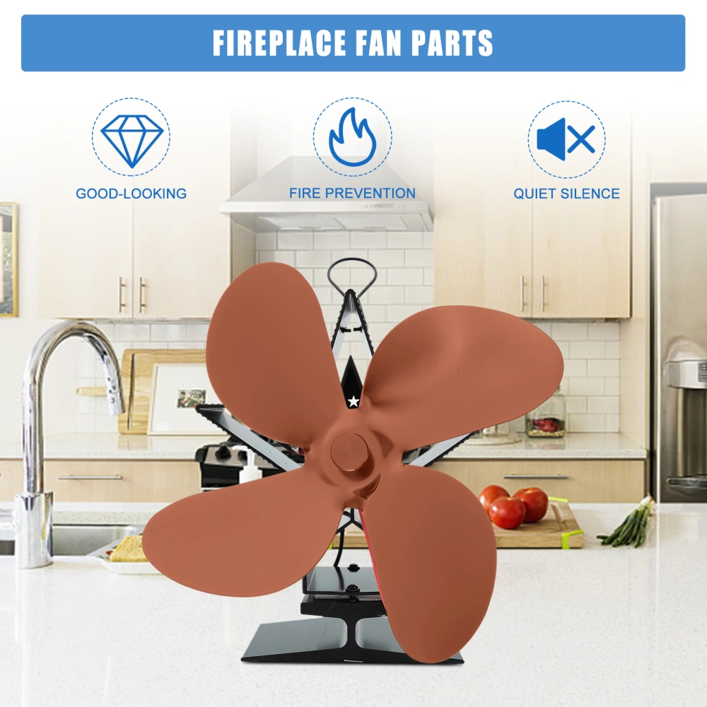 1 Set Professional Thermal Power Fan Aluminum Alloy Fireplace Fan Accessories