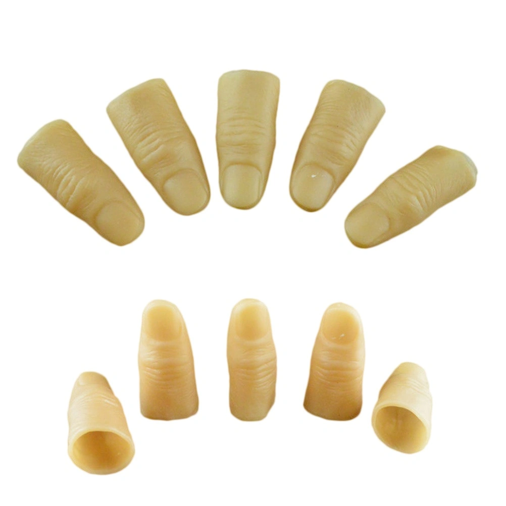 10pcs Halloween Props Simulation Plastic Fingers Realistic Horror Novetly Finger Toys Simulation Finger Haunted House Decorations Accessory