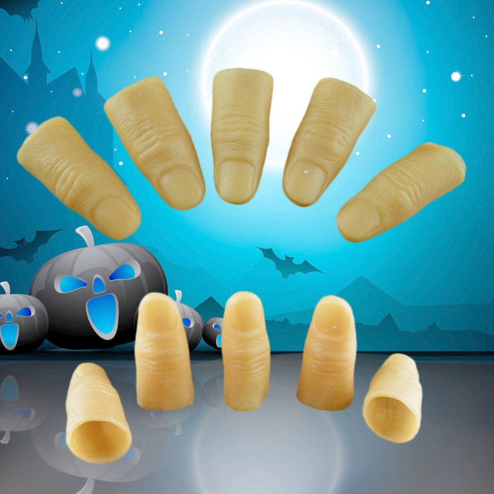 10pcs Halloween Props Simulation Plastic Fingers Realistic Horror Novetly Finger Toys Simulation Finger Haunted House Decorations Accessory