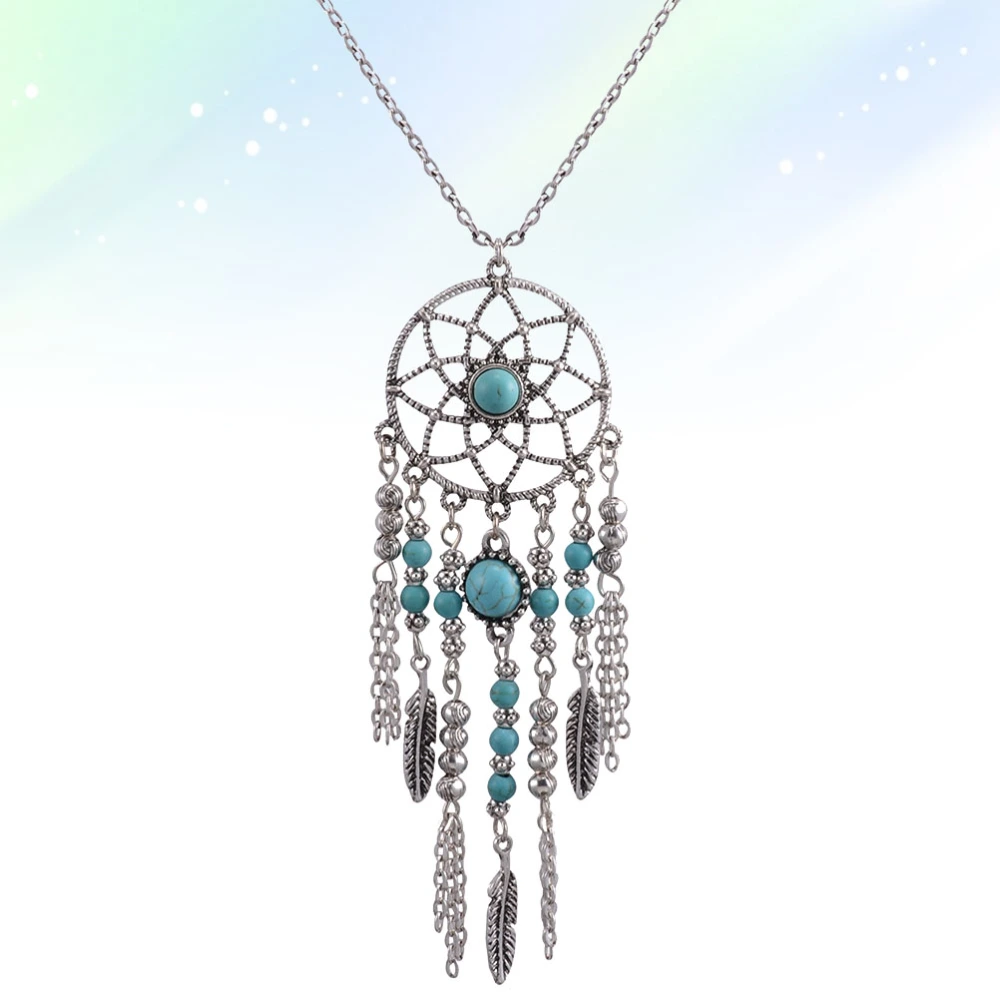 Silver Bohemia Necklace Alloy Pendant Creative Dreamcatcher Necklace Jewelry Gift Ornaments 