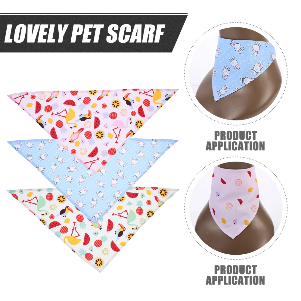 4Pcs Dog Bandana Puppy Saliva Towel Decorative Pet Bandana Comfortable Dog Triangle Scarf