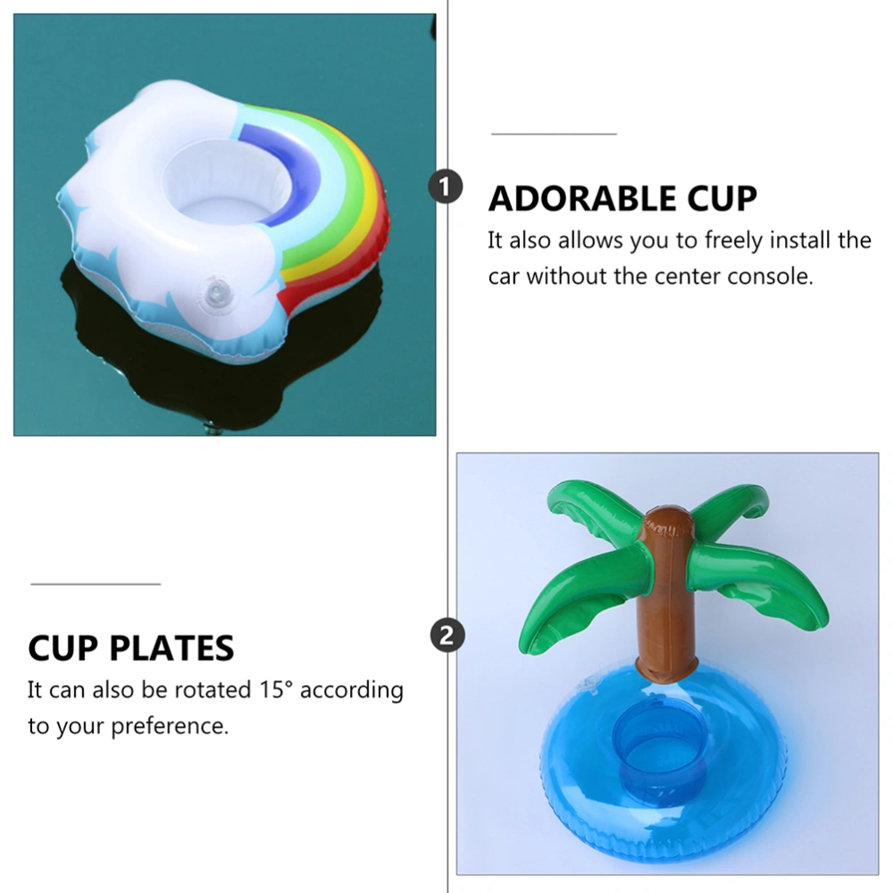 4 Pcs Inflatable Cup Plates Unique Adorable Cup Mats Lightweight Cup Trays