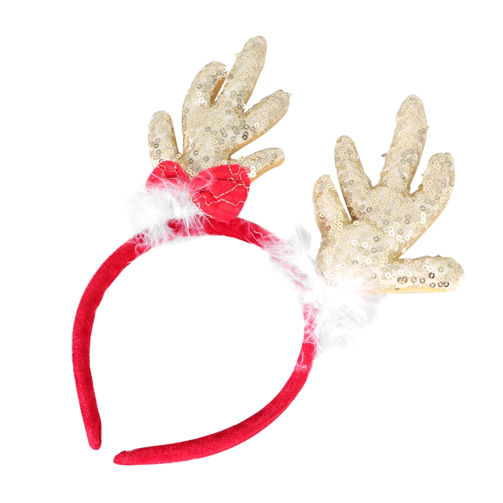 Sequin Snowflake Hair Hoops Antler Hair Bands Christmas Headband Bells Headdress Lovely Headwear Golden