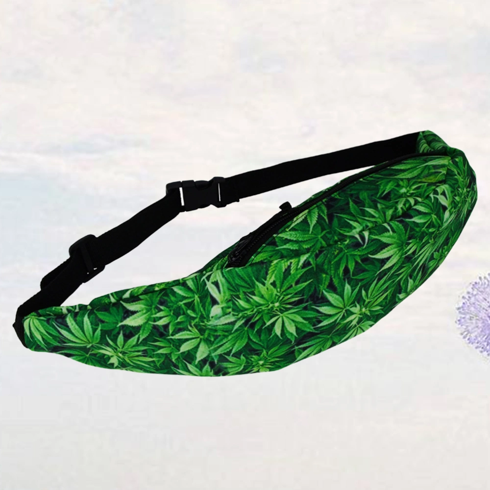 Leaf Pattern Waist Pouch Outdoor Portable Bag Creative Fanny Pack (Green)