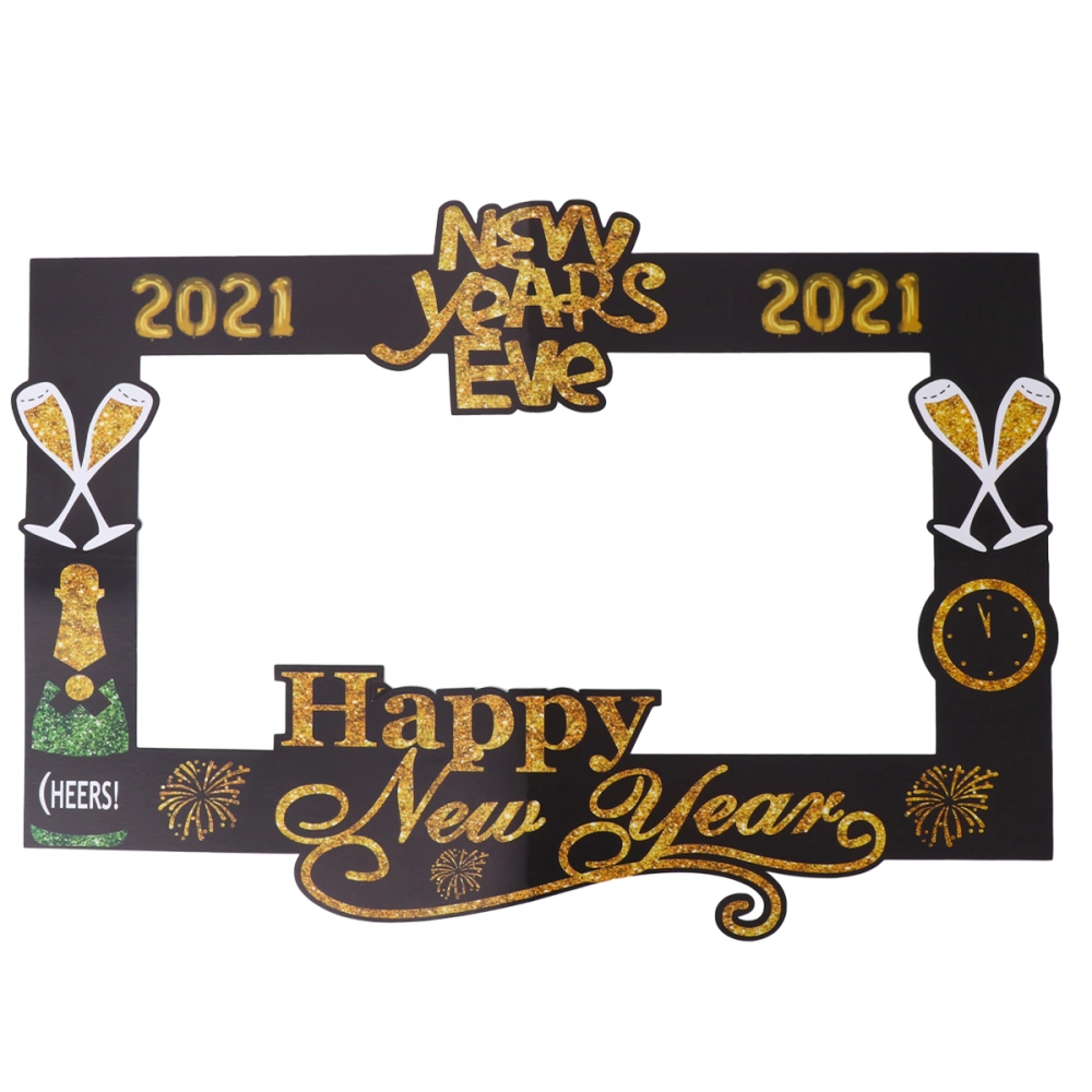 2021 Happy New Year Selfie Photo Booth Picture Frame Party Paper Photo Frame