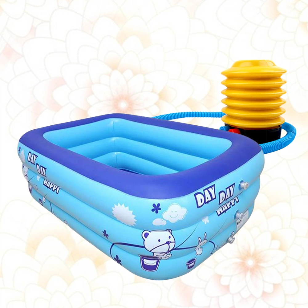 2pcs PVC Inflatable Pool Inflatable Swimming Pool Plaything Pool Bathtub Educational Plaything for Summer (Size S Swimming Pool + Pump)