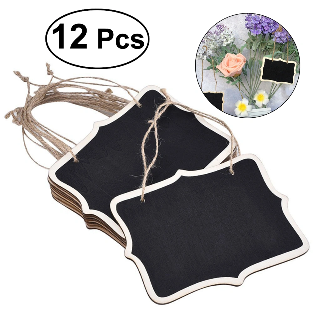 12pcs Mini Chalkboards Blackboard Tags Hanging Message Board Signs for Weddings Kids Crafts