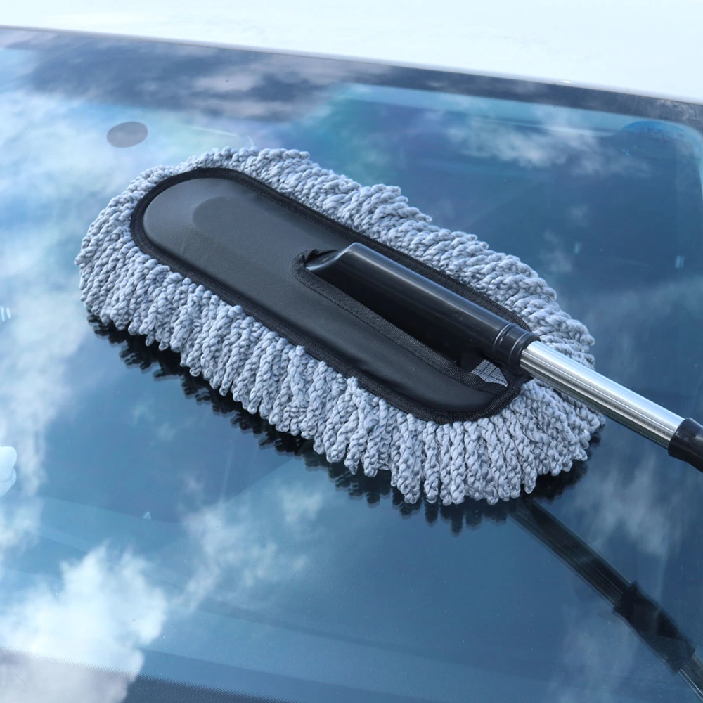 Large Car Cleaning Dust Brush Wax Drag with Thickening Stainless Steel Retractable Handle (Random Color)